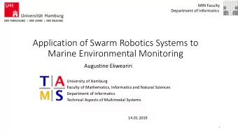 Marine Environmental Monitoring  Augustine Ekweariri  University of Hamburg  Faculty of