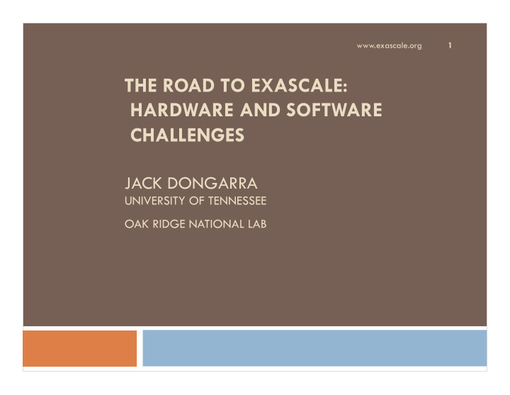 the road to exascale hardware and software challenges