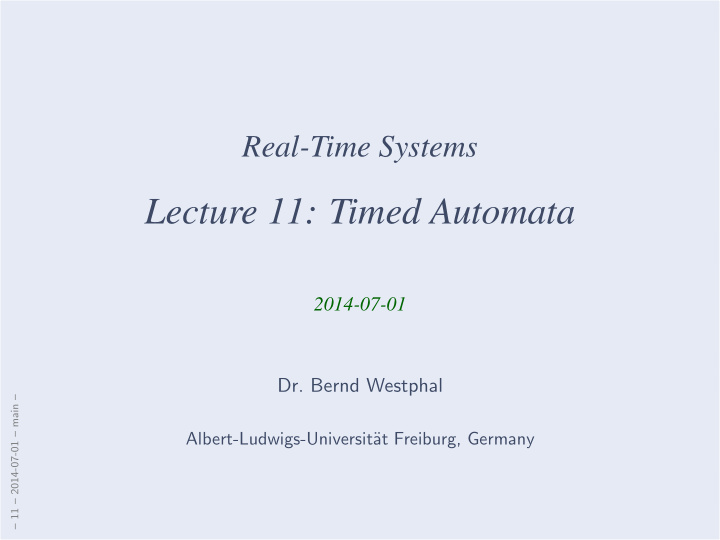 lecture 11 timed automata