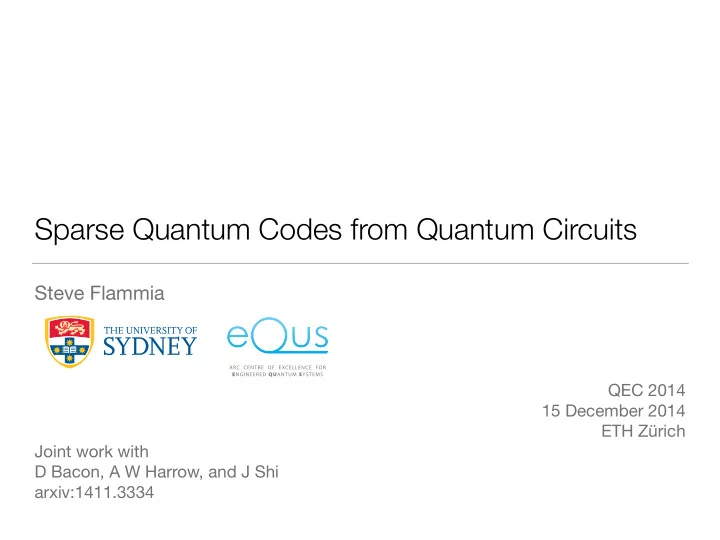 sparse quantum codes from quantum circuits