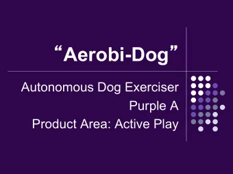 Aerobi-Dog   Autonomous Dog Exerciser  Purple A  Product Area: Active Play  Product Vision