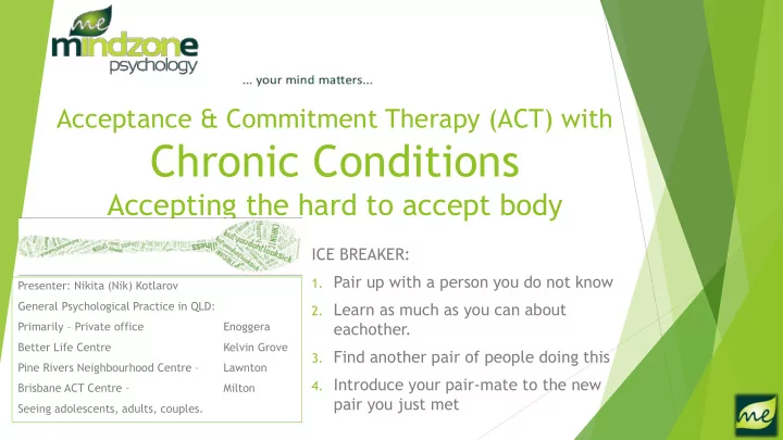 chronic conditions