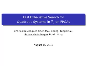 Introduction  The MP Problem Solving a system of m multivariate polynomial equations in n variables