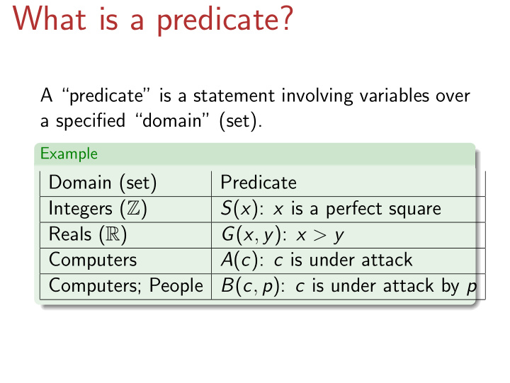 what is a predicate