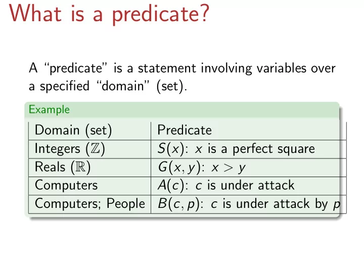 what is a predicate