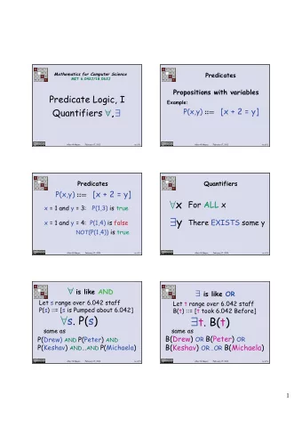6.042J / 18.062J Mathematics for Computer Science  Spring 20 15  For information about citing these