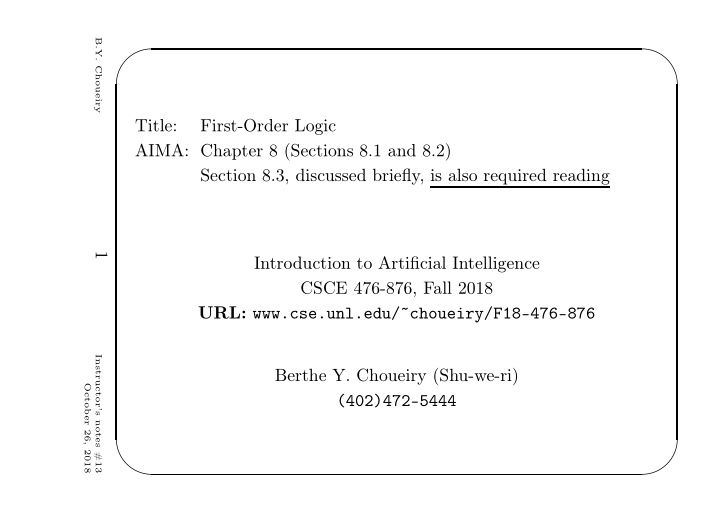 title first order logic aima chapter 8 sections 8 1 and 8