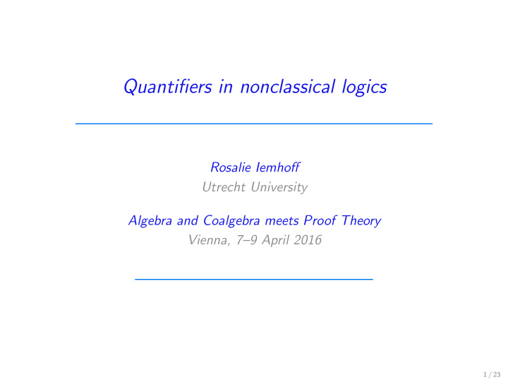 quantifiers in nonclassical logics