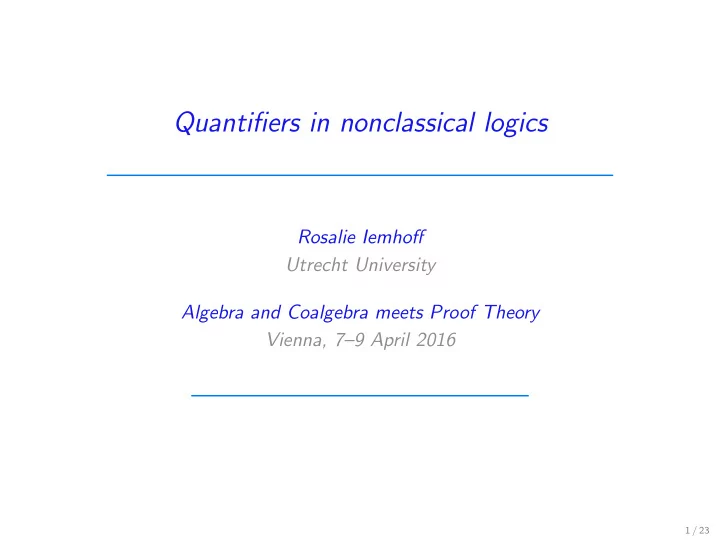 quantifiers in nonclassical logics
