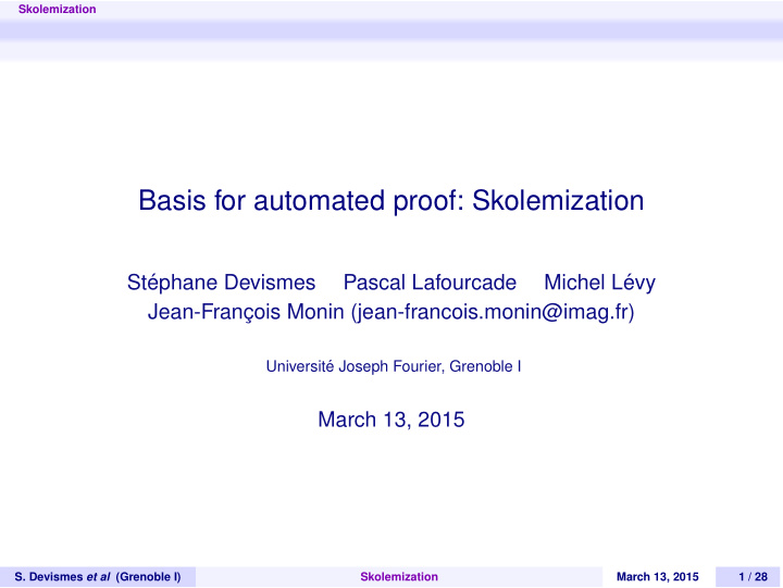 basis for automated proof skolemization