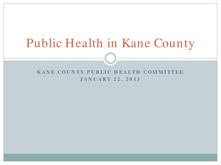 public health in kane county