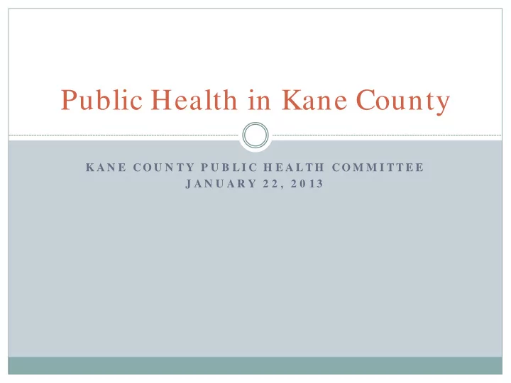 public health in kane county