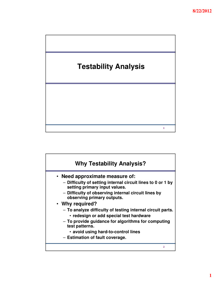testability analysis