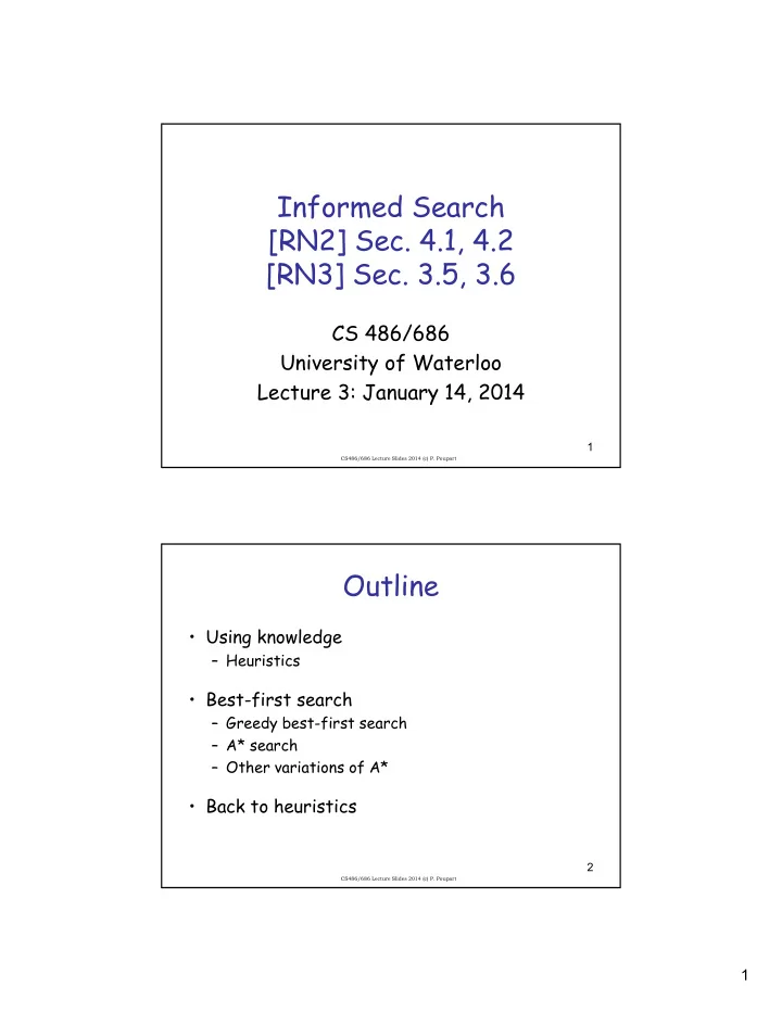 informed search rn2 sec 4 1 4 2 rn3 sec 3 5 3 6