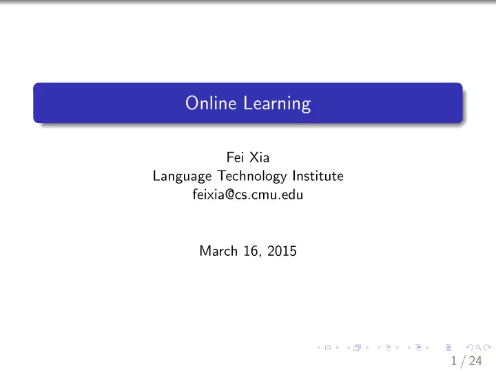 online learning
