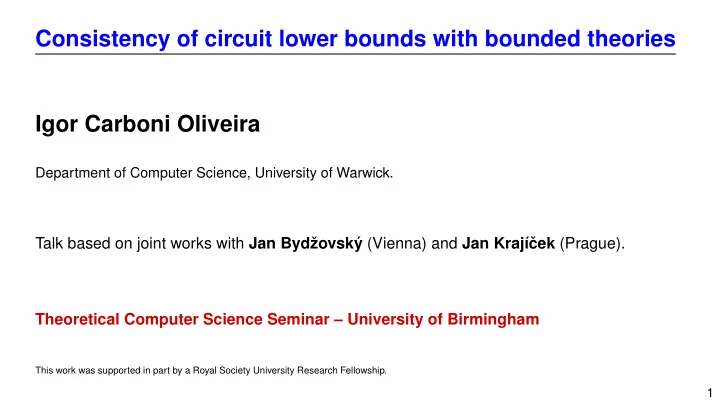 consistency of circuit lower bounds with bounded theories