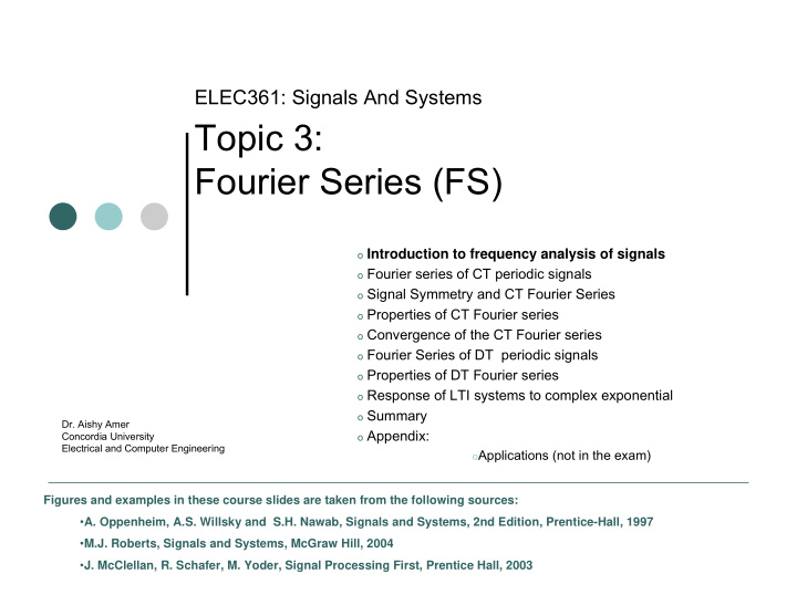 topic 3 fourier series fs