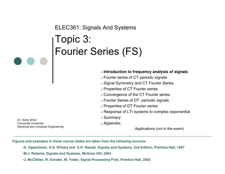 topic 3 fourier series fs