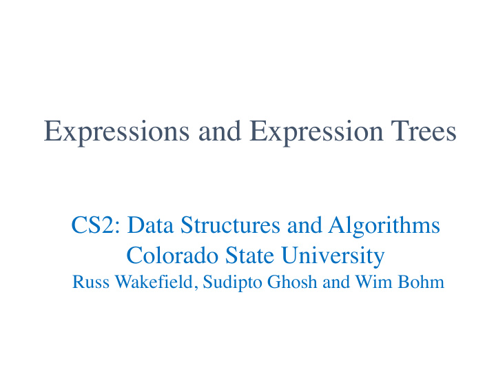 expressions and expression trees