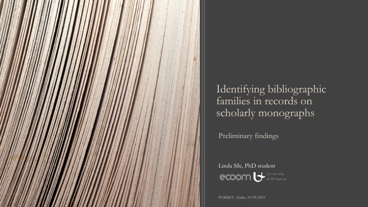 identifying bibliographic families in records on