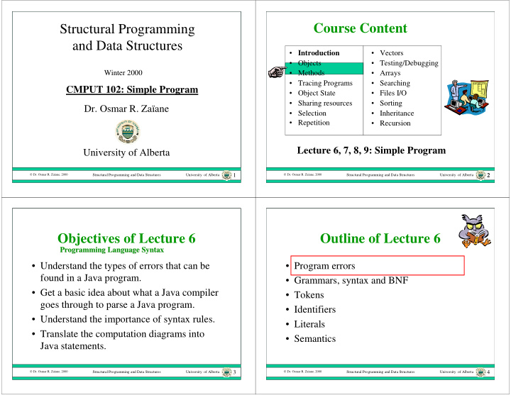 course content structural programming and data structures