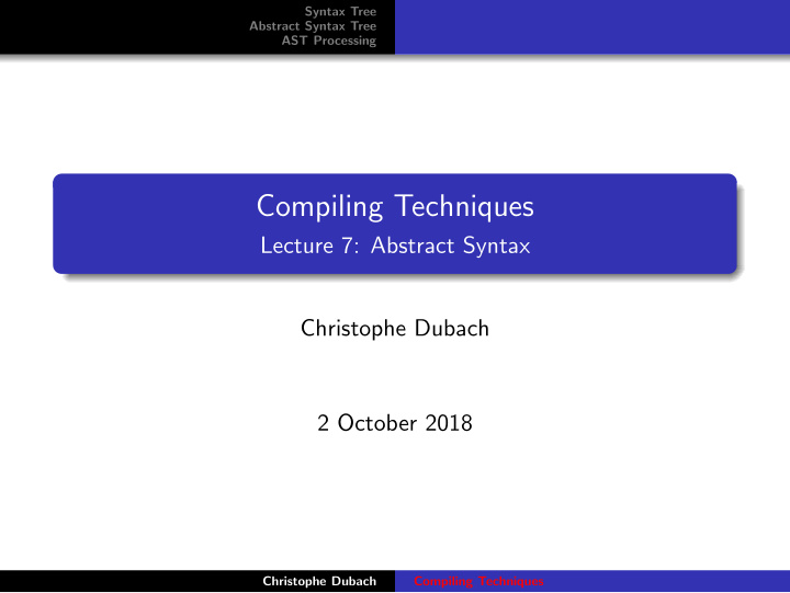compiling techniques