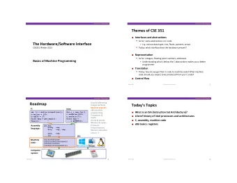 Themes  of  CSE  351    Interfaces  and  abstracDons    So  far: