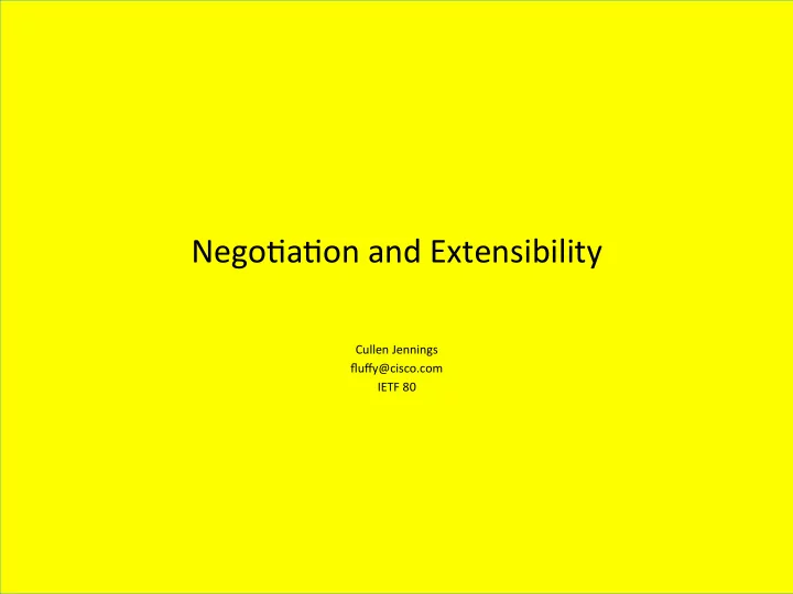 nego a on and extensibility