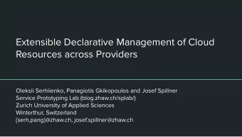 Extensible Declarative Management of Cloud  Resources across Providers  Oleksii Serhiienko,