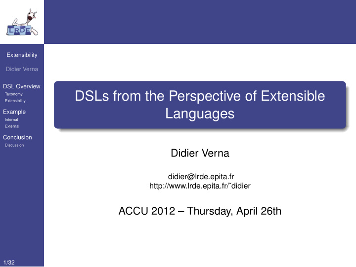 dsls from the perspective of extensible