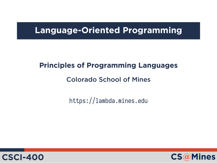 language oriented programming