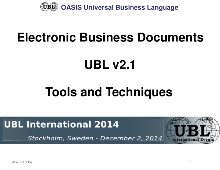 electronic business documents ubl v2 1