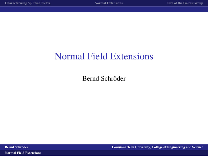 normal field extensions