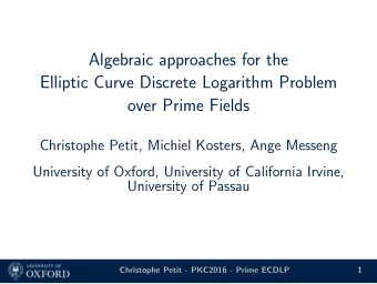 Algebraic approaches for the  Elliptic Curve Discrete Logarithm Problem  over Prime Fields