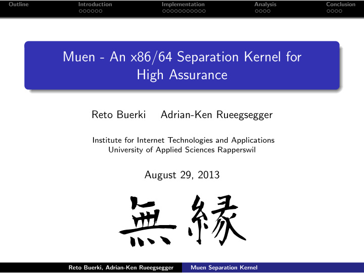 muen an x86 64 separation kernel for high assurance