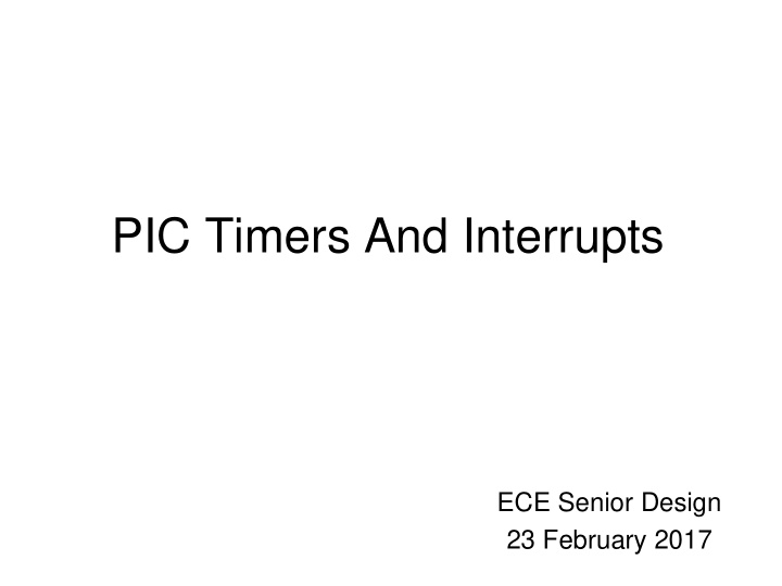 pic timers and interrupts