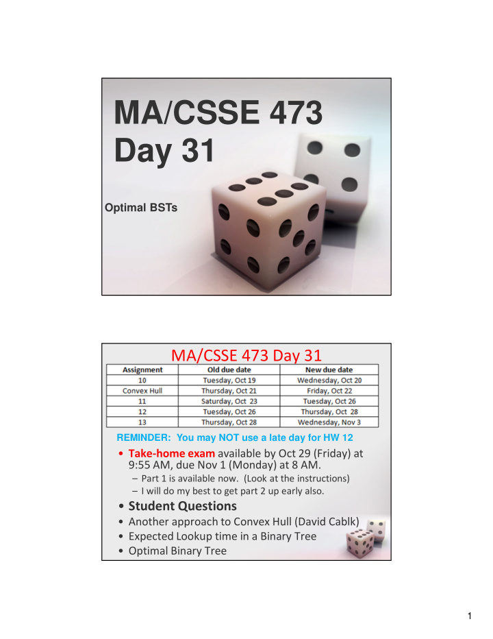 ma csse 473 day 31
