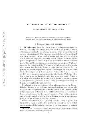 arXiv:1512.01705v1  [hep-th]  5 Dec 2015 Abstract. We derive Cutkoskys theorem starting from