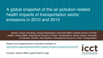 A global snapshot of the air pollution-related  health impacts of transportation sector  emissions