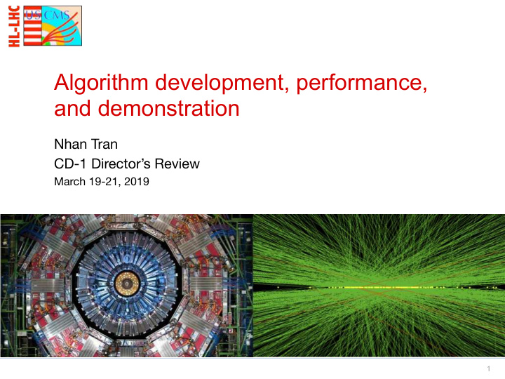 algorithm development performance and demonstration