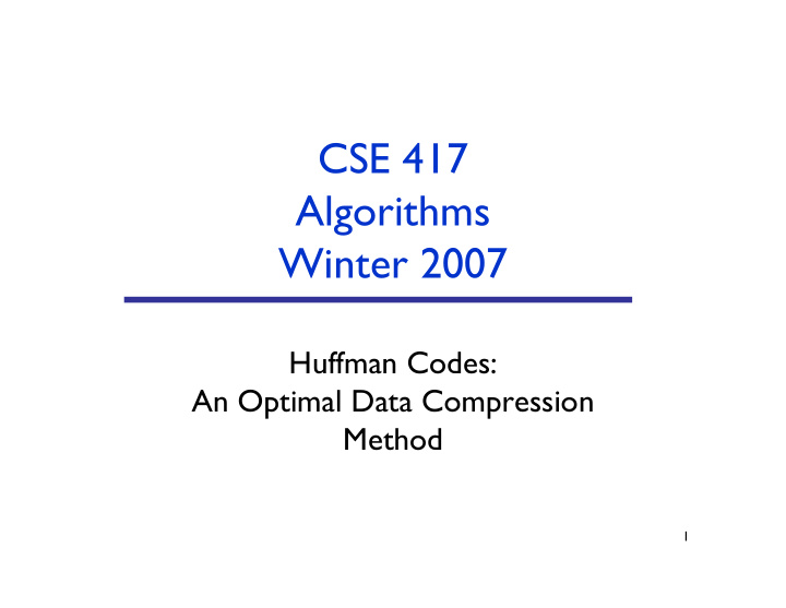 cse 417 algorithms winter 2007