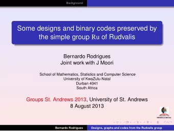 Some designs and binary codes preserved by the simple group Ru of Rudvalis  Bernardo Rodrigues