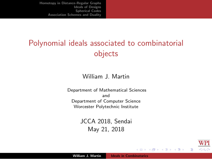 polynomial ideals associated to combinatorial objects