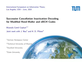Successive Cancellation Inactivation Decoding  for Modified Reed-Muller and eBCH Codes Mustafa