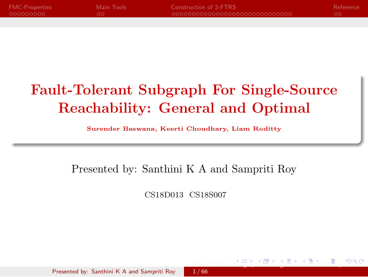 fault tolerant subgraph for single source reachability