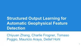 Structured Output Learning for  Automatic Geophysical Feature  Detection  Chiyuan Zhang, Charlie
