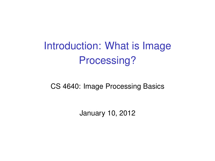 introduction what is image processing