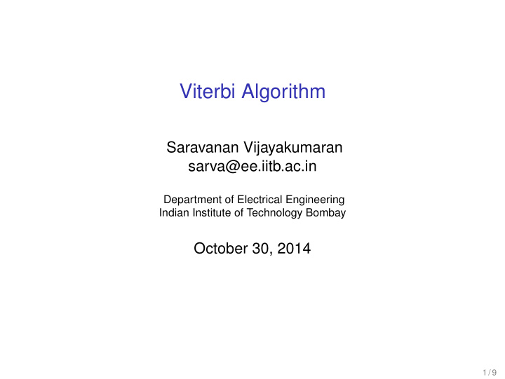 viterbi algorithm