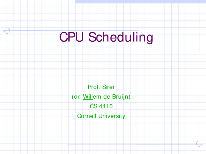 cpu scheduling