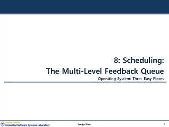 The Multi-Level Feedback Queue  Operating System: Three Easy Pieces  1  Youjip Won  Multi-Level